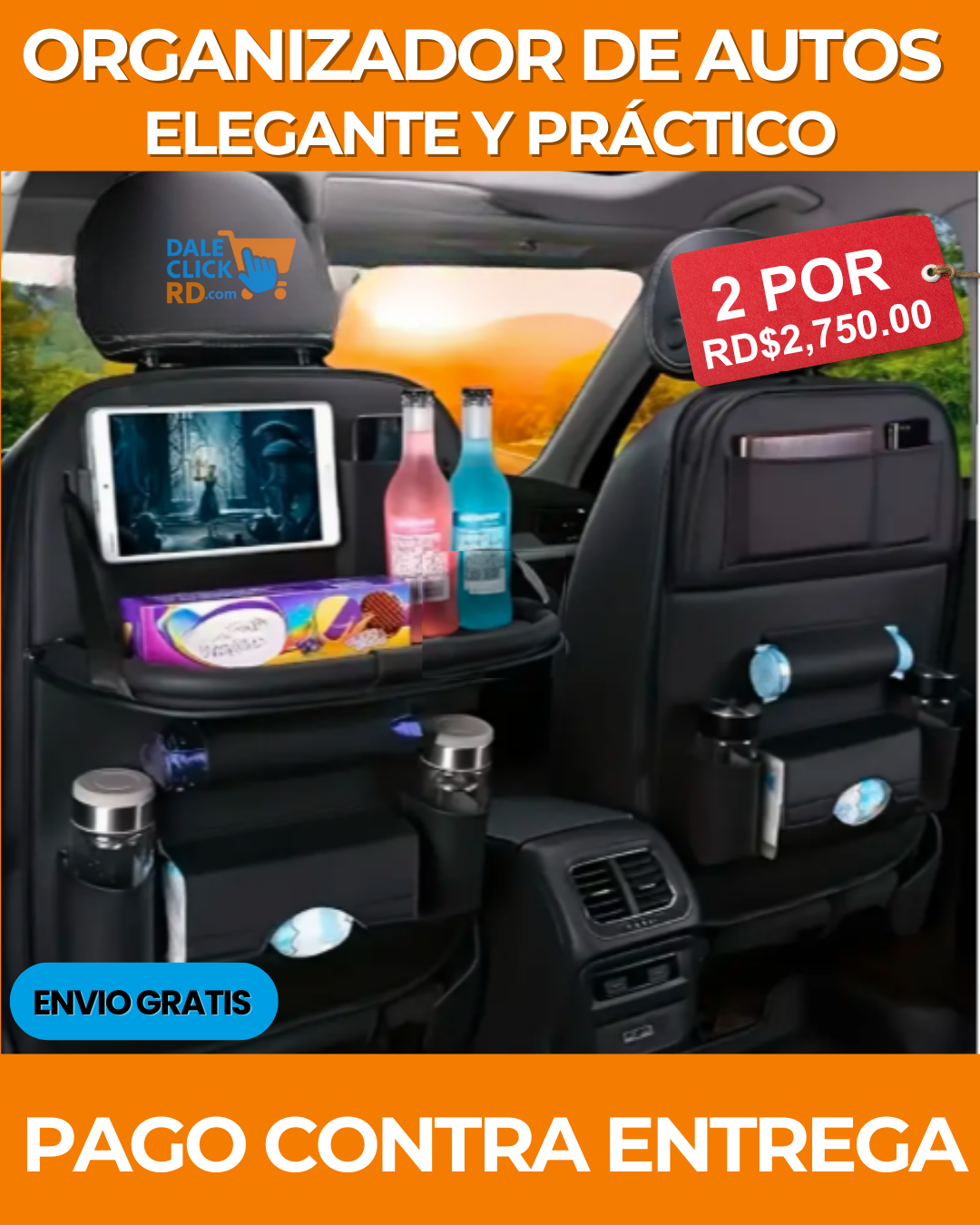 Organizador de Auto Elegante y Práctico 2X1