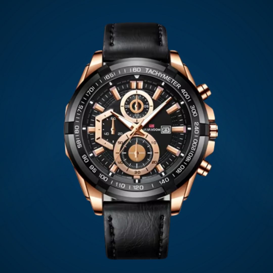 Reloj de Cuarzo con Correa de Cuero Genuino