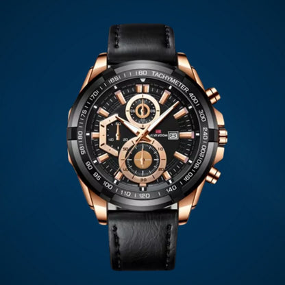 Reloj de Cuarzo con Correa de Cuero Genuino