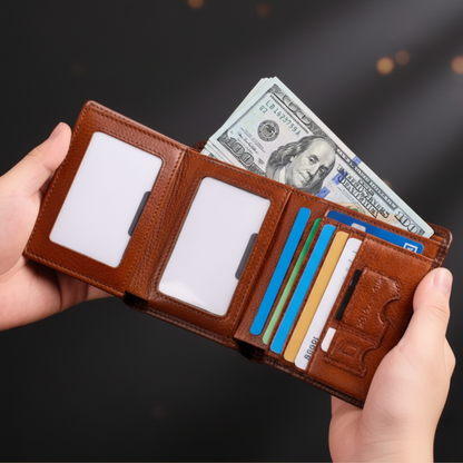 Billetera Triple de Cuero
