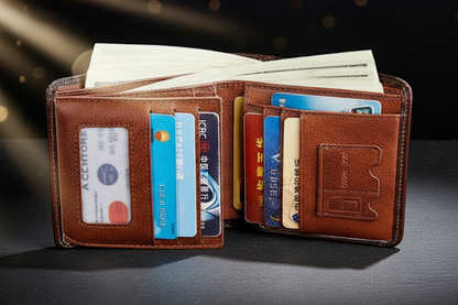 Billetera Triple de Cuero