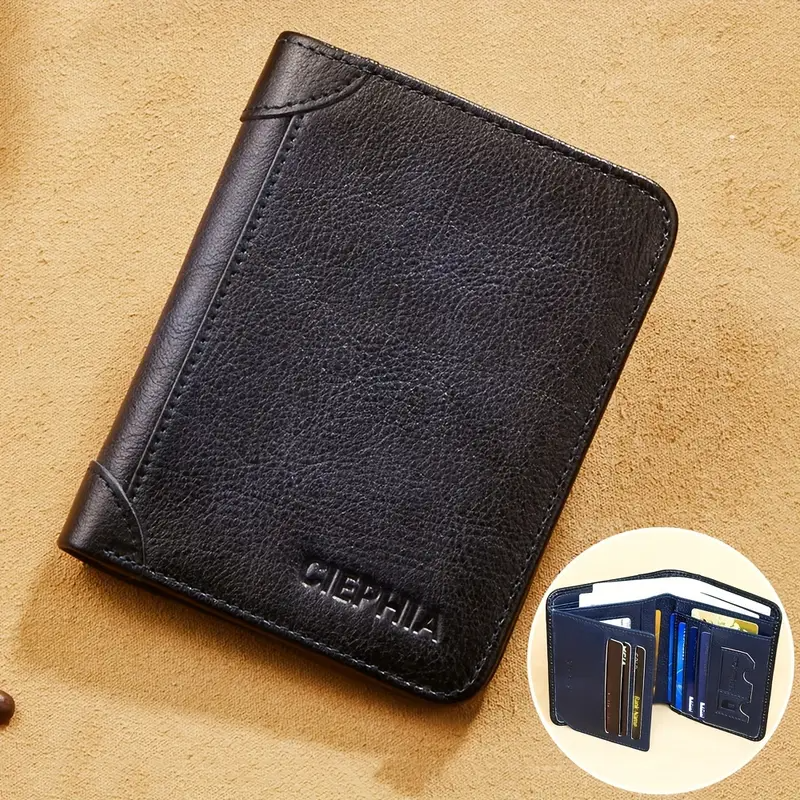 Billetera Triple de Cuero con Bloqueo RFID